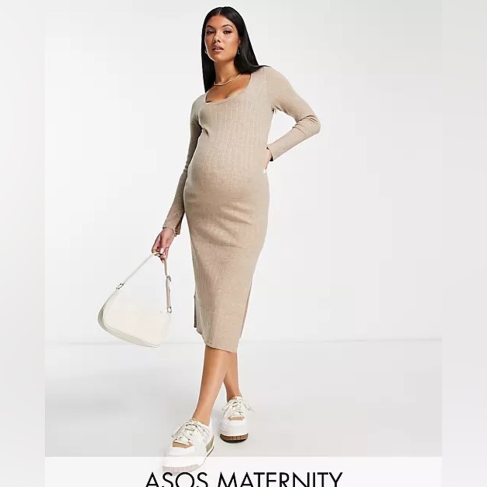 ASOS Maternity knit square neck midi dress